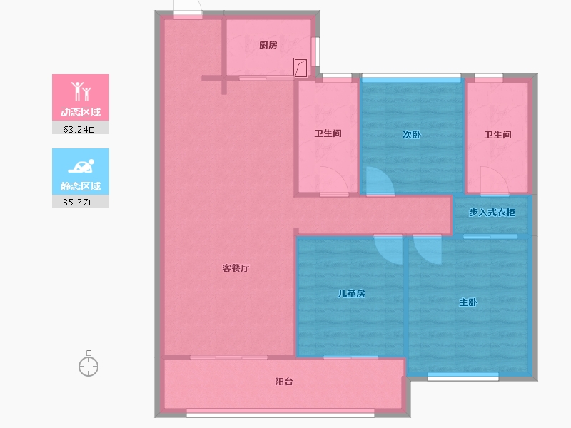 福建省-福州市-龙江玖锦-90.00-户型库-动静分区