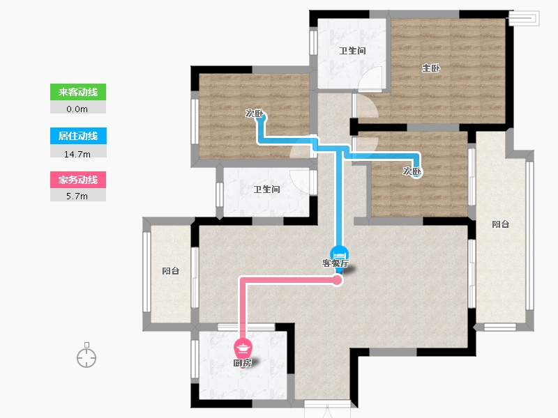 河南省-驻马店市-建业绿色家园(置地大道)-105.00-户型库-动静线