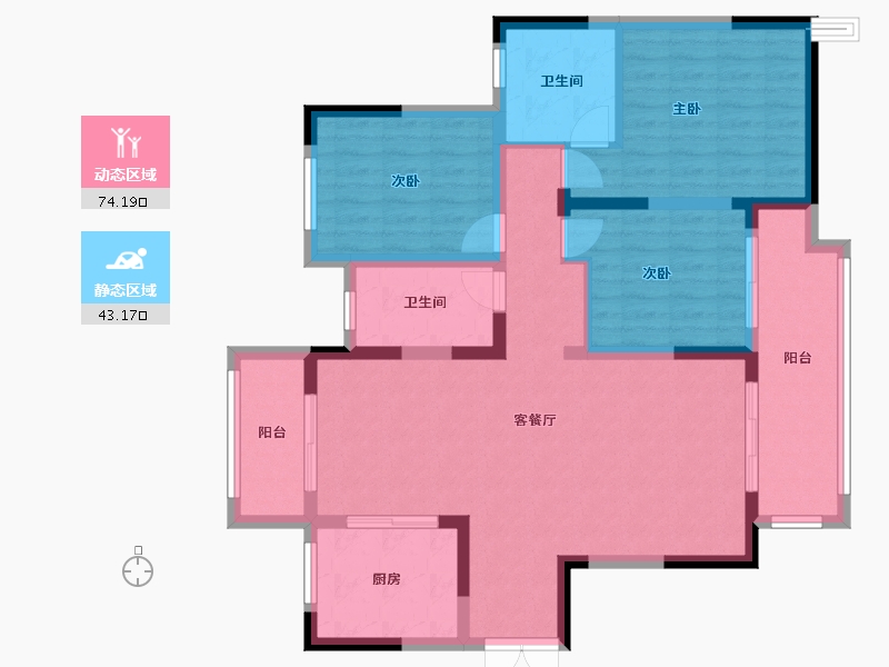 河南省-驻马店市-建业绿色家园(置地大道)-105.00-户型库-动静分区