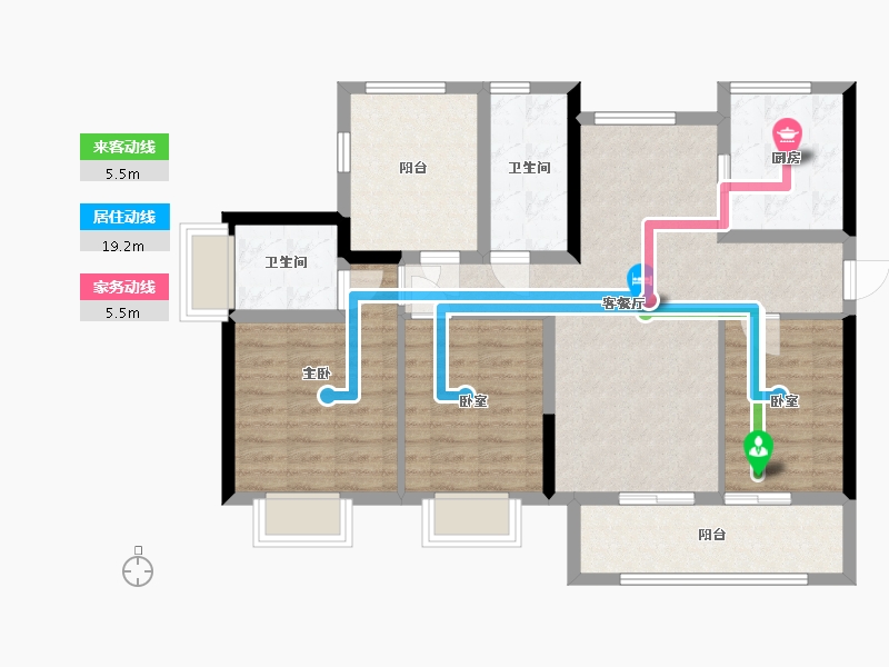 广东省-江门市-台山保利中央公馆-92.36-户型库-动静线