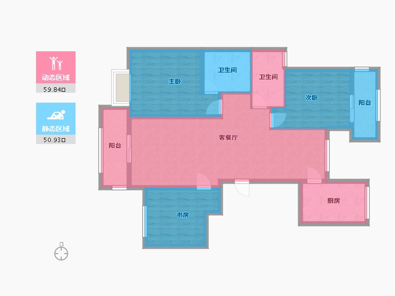 河北省-唐山市-美仑华府-100.00-户型库-动静分区