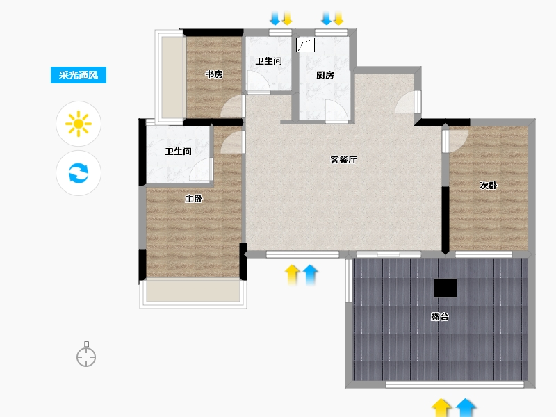 贵州省-贵阳市-铁建城-112.00-户型库-采光通风