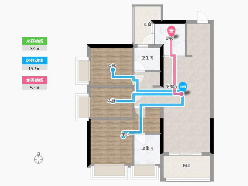 广东省-广州市-富力南驰富颐华庭-83.00-户型库-动静线