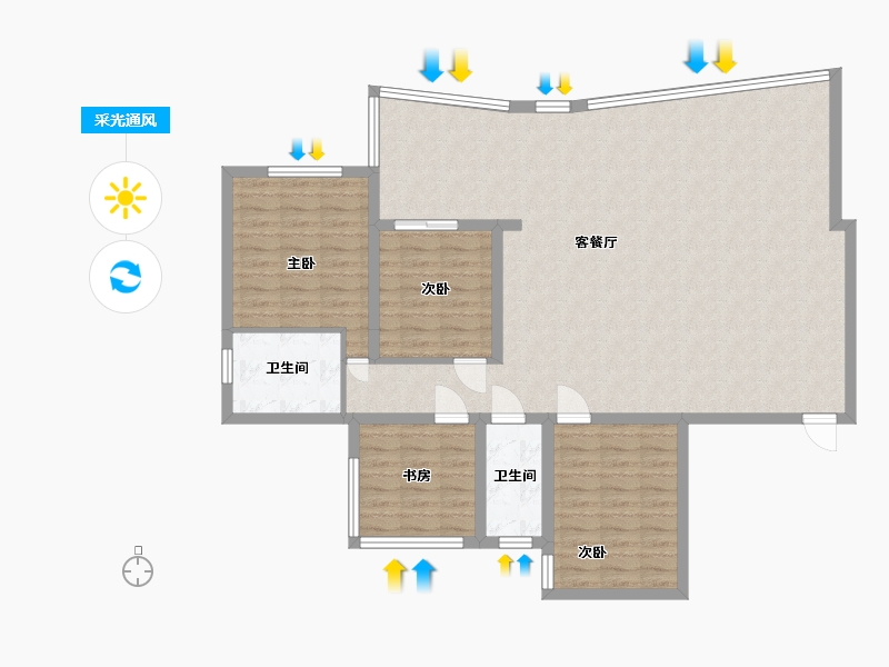 贵州省-遵义市-仁岸之语-122.00-户型库-采光通风