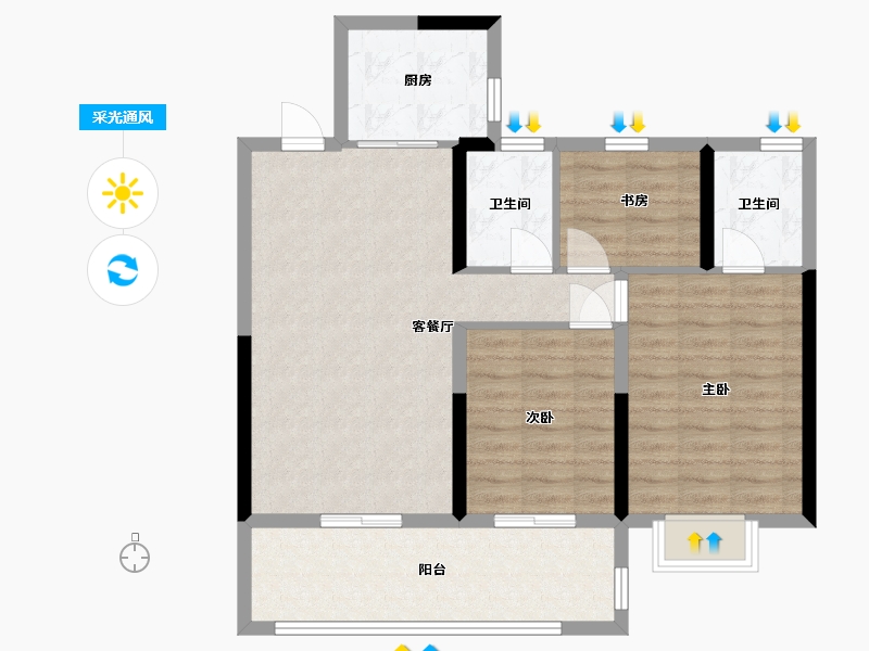 湖南省-衡阳市-高新未来城文创谷-87.11-户型库-采光通风