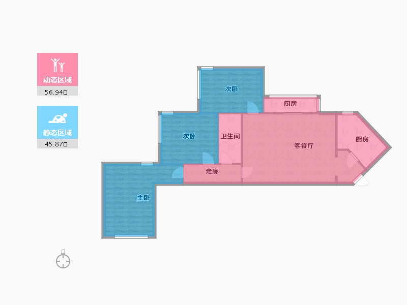 北京-北京市-世纪城晨月小区-90.00-户型库-动静分区