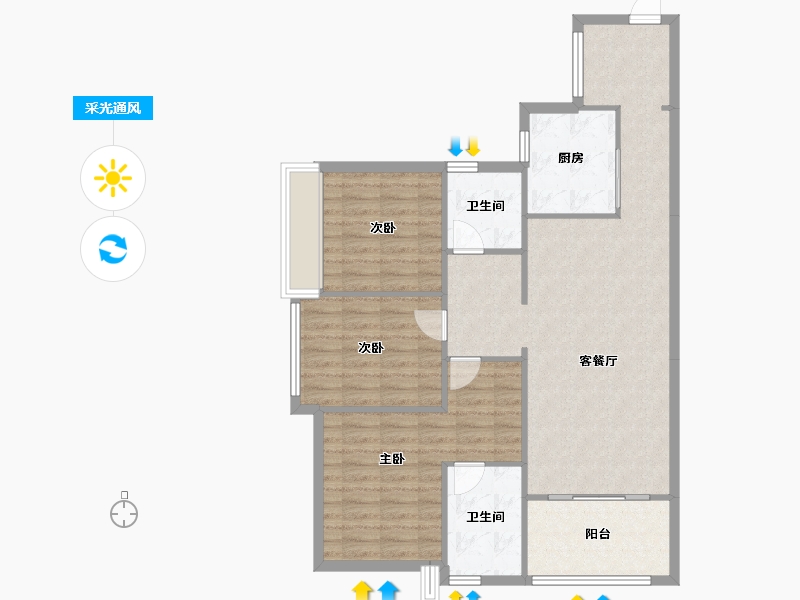 广东省-广州市-星河智荟-81.00-户型库-采光通风