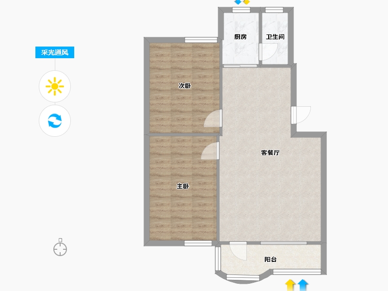 广东省-广州市-江南新村-71.88-户型库-采光通风