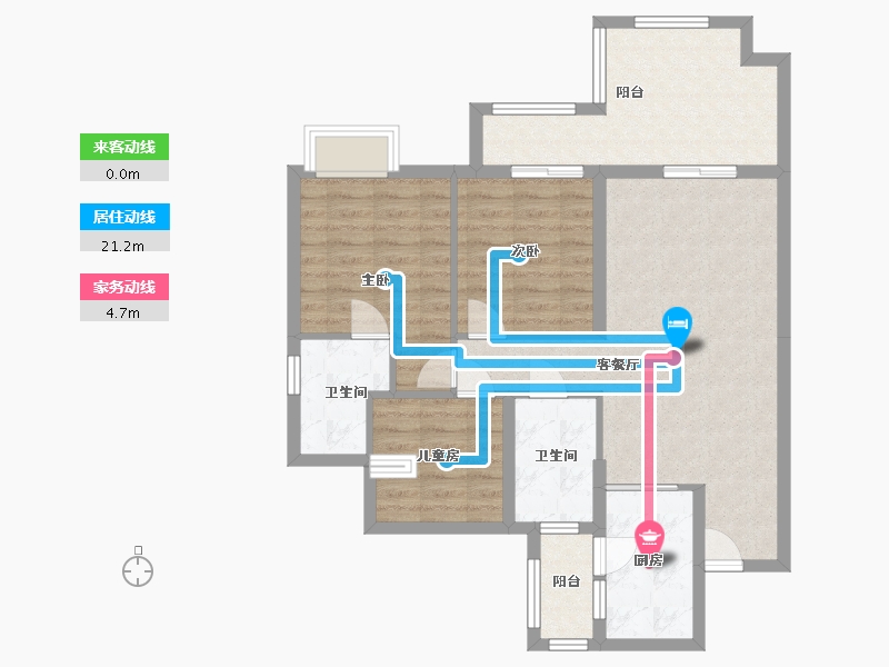 四川省-泸州市-碧桂园生态城-87.00-户型库-动静线