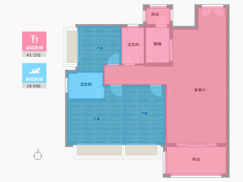 广东省-汕尾市-裕丰豪庭-97.42-户型库-动静分区