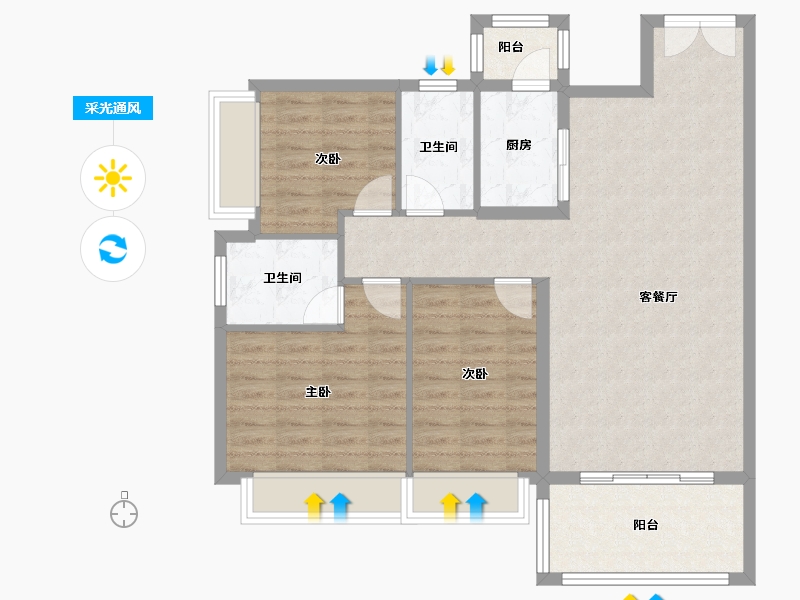 广东省-汕尾市-裕丰豪庭-97.42-户型库-采光通风