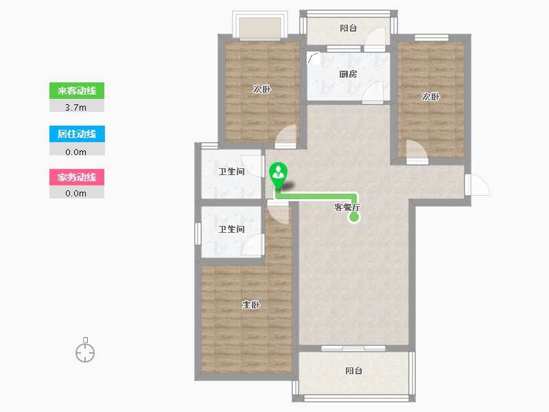 辽宁省-阜新市-滨海名都-103.00-户型库-动静线