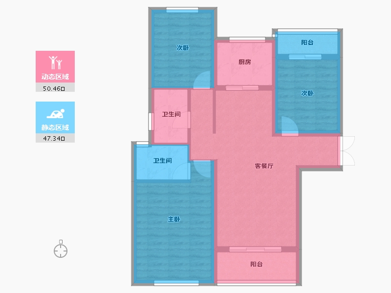 陕西省-渭南市-汇邦首府-91.00-户型库-动静分区