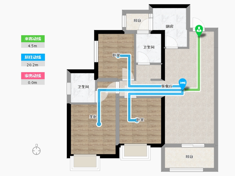 四川省-成都市-青白江万达广场-78.97-户型库-动静线