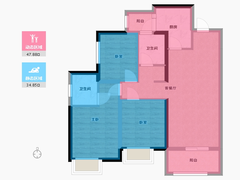 四川省-成都市-青白江万达广场-78.97-户型库-动静分区