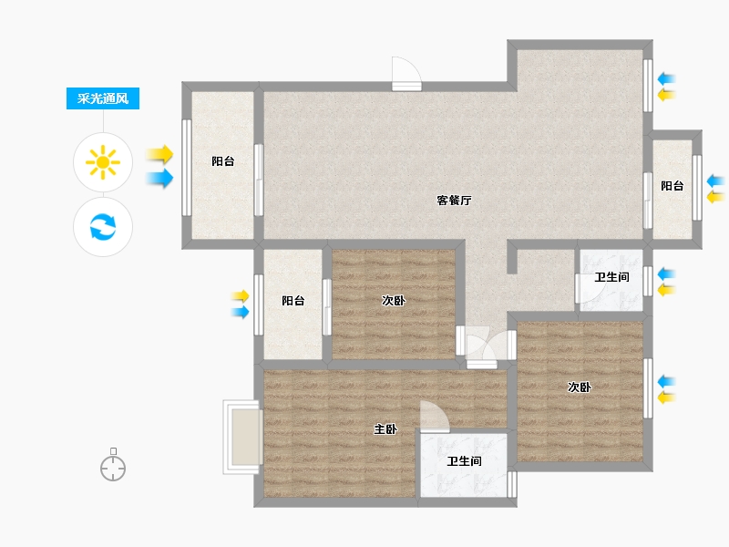 河南省-驻马店市-王府壹号-113.10-户型库-采光通风