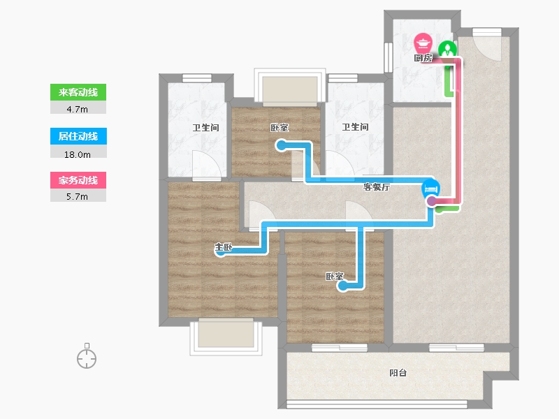 北京-北京市-锦绣家园-79.00-户型库-动静线