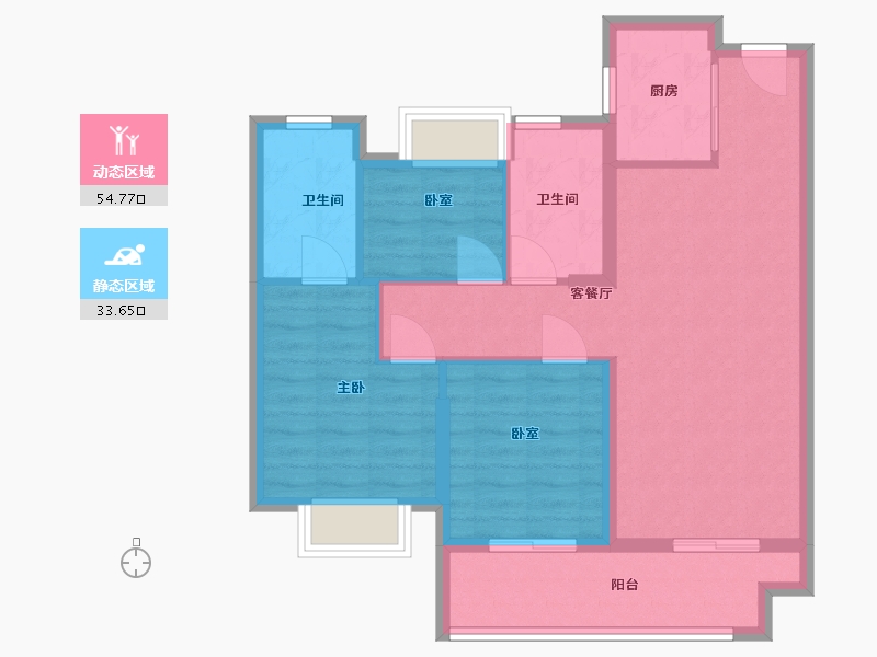 北京-北京市-锦绣家园-79.00-户型库-动静分区