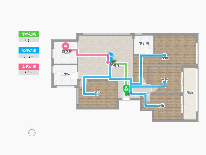 浙江省-台州市-汇成·小芝阳光珺府-101.00-户型库-动静线