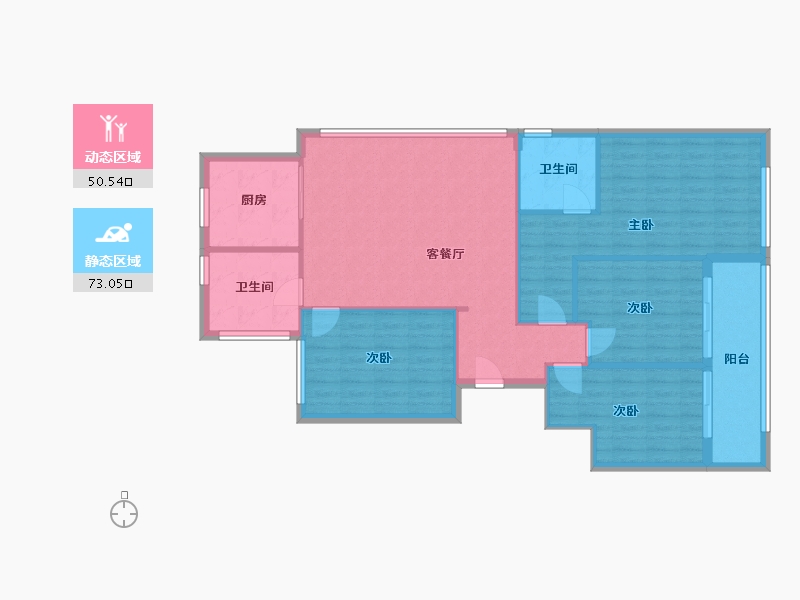 浙江省-台州市-汇成·小芝阳光珺府-101.00-户型库-动静分区