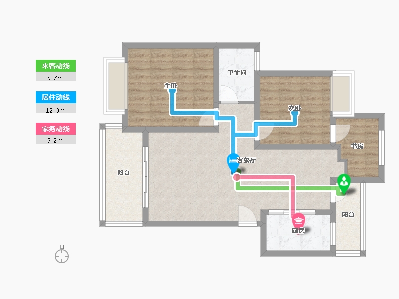 安徽省-黄山市-长宏御泉湾-80.00-户型库-动静线