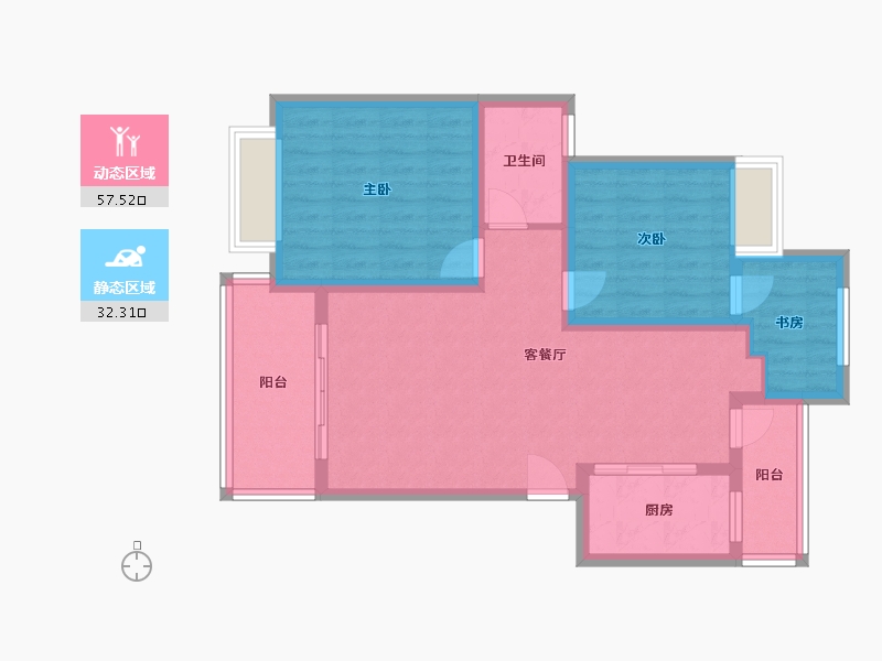 安徽省-黄山市-长宏御泉湾-80.00-户型库-动静分区