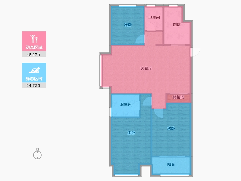 江苏省-南通市-龙游湖壹号-92.00-户型库-动静分区