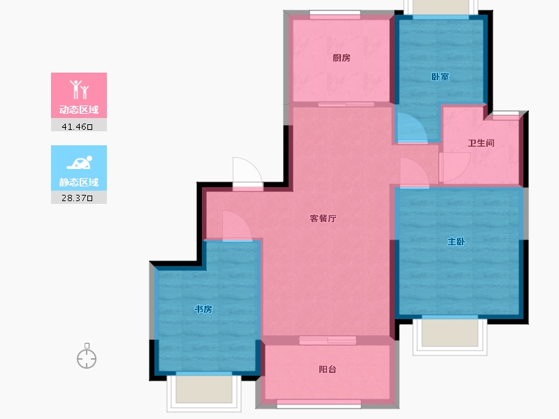 上海-上海市-新华御府-62.00-户型库-动静分区