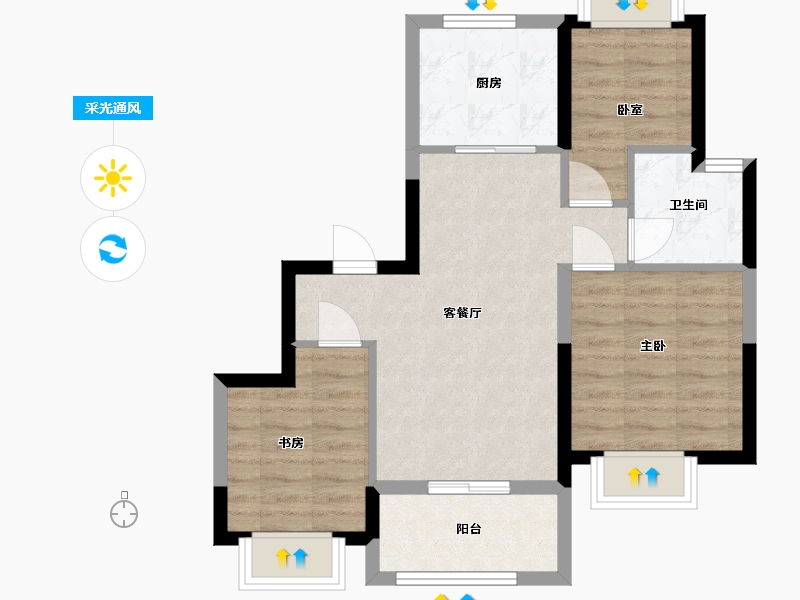 上海-上海市-新华御府-62.00-户型库-采光通风