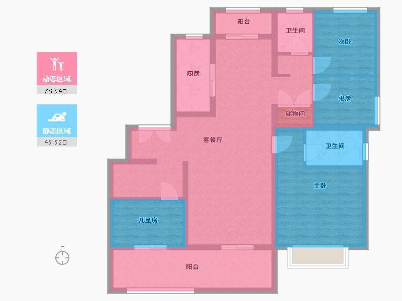 安徽省-滁州市-国誉学府-110.00-户型库-动静分区