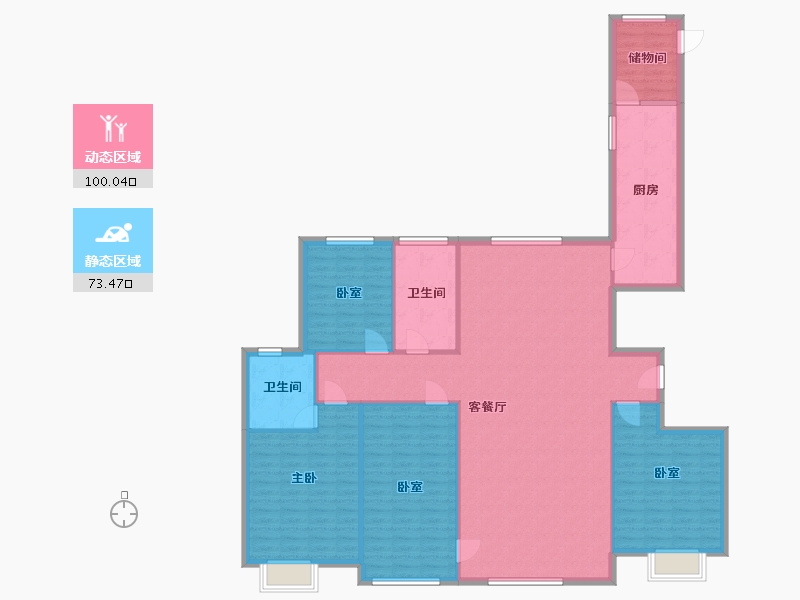 山东省-潍坊市-北辰花园-173.00-户型库-动静分区