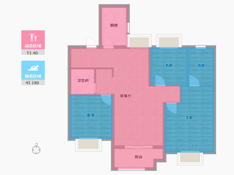 湖北省-武汉市-华发中城荟-86.00-户型库-动静分区