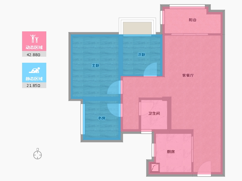 广东省-广州市-保利凤鸣花园-54.48-户型库-动静分区