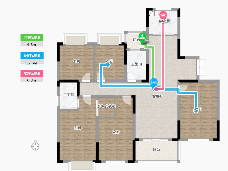 湖南省-长沙市-西湖御苑-150.00-户型库-动静线