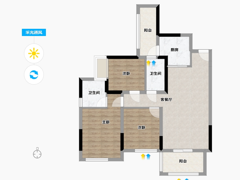 四川省-眉山市-武阳倾城-99.97-户型库-采光通风