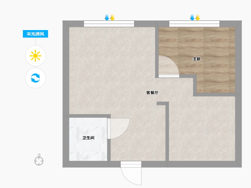 湖北省-武汉市-金地-70.00-户型库-采光通风