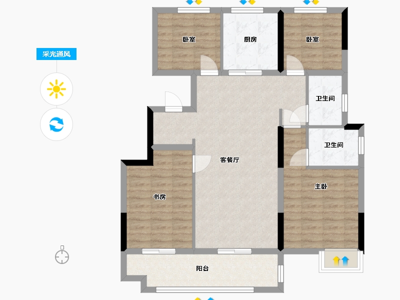 安徽省-安庆市-安庆高速·菱湖公馆-99.00-户型库-采光通风