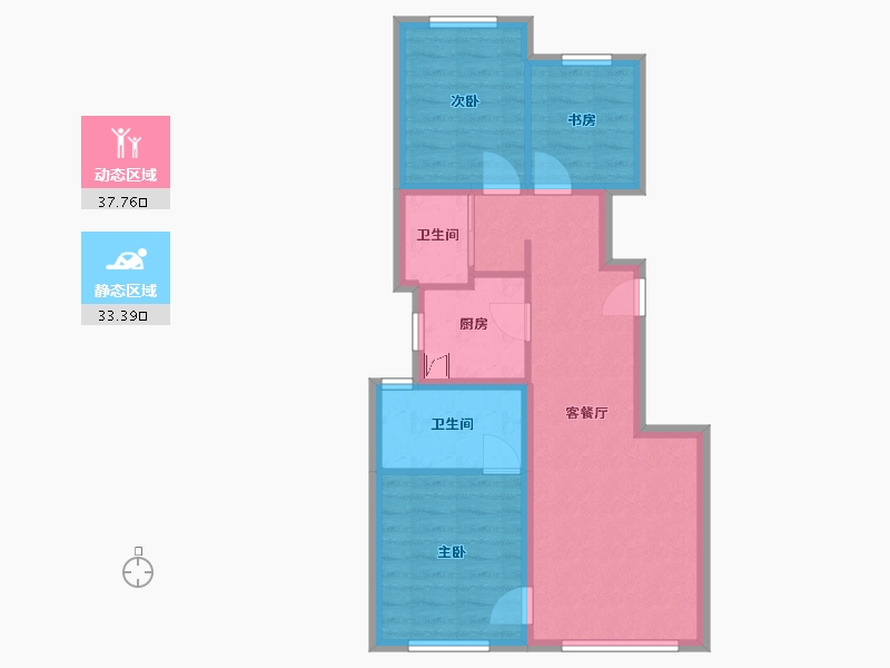 北京-北京市-奥海明月-72.00-户型库-动静分区