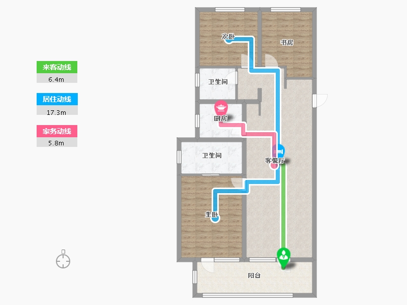 河北省-廊坊市-四季花园-115.00-户型库-动静线