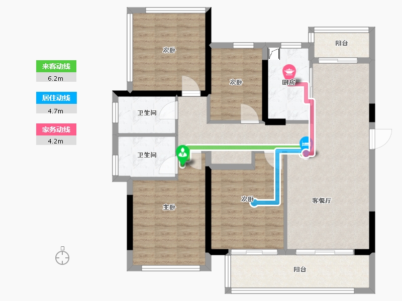 贵州省-贵阳市-建发央著-104.00-户型库-动静线