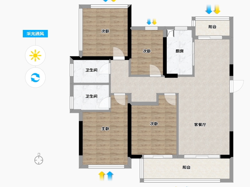 贵州省-贵阳市-建发央著-104.00-户型库-采光通风