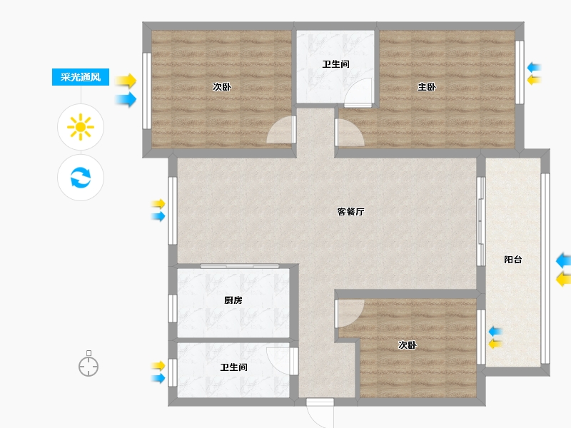 河北省-邢台市-铜锣湾尚苑小区-108.00-户型库-采光通风