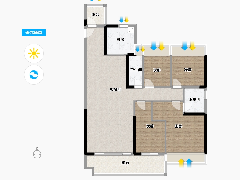 广东省-云浮市-筠城·翰林春天-125.00-户型库-采光通风