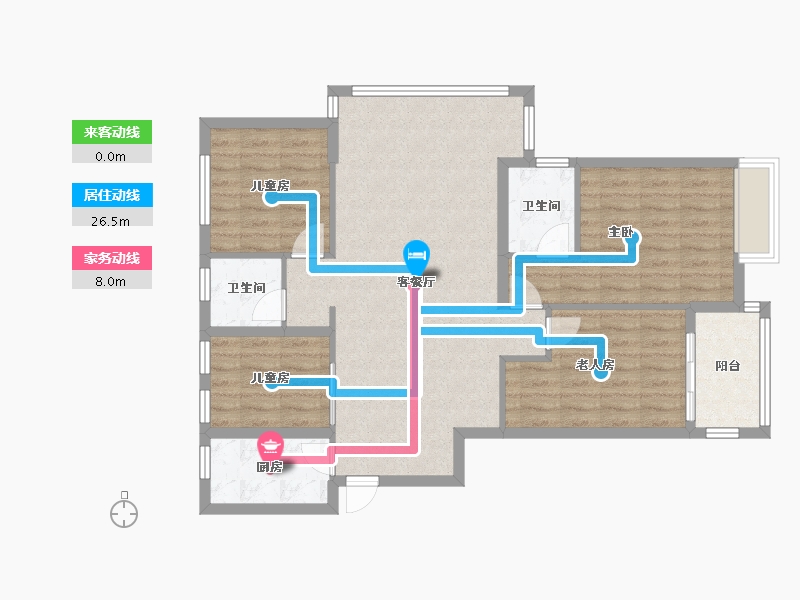 福建省-福州市-景湖佳园-108.00-户型库-动静线