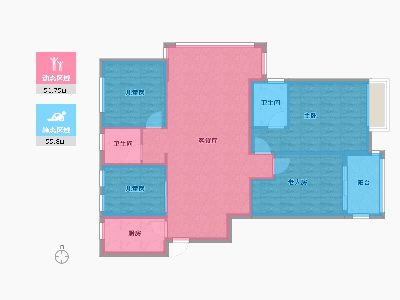 福建省-福州市-景湖佳园-108.00-户型库-动静分区