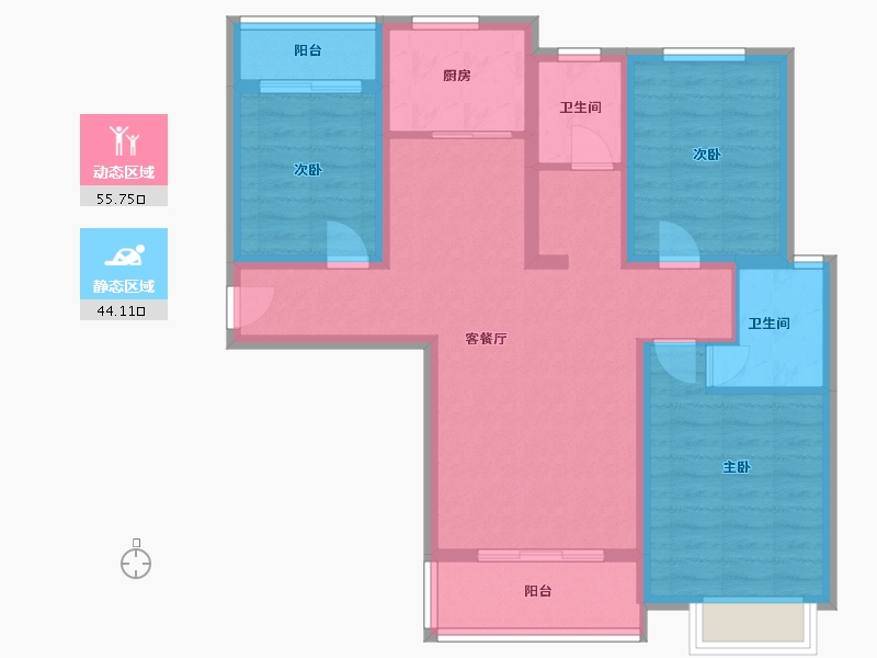 河南省-郑州市-龙城-92.00-户型库-动静分区