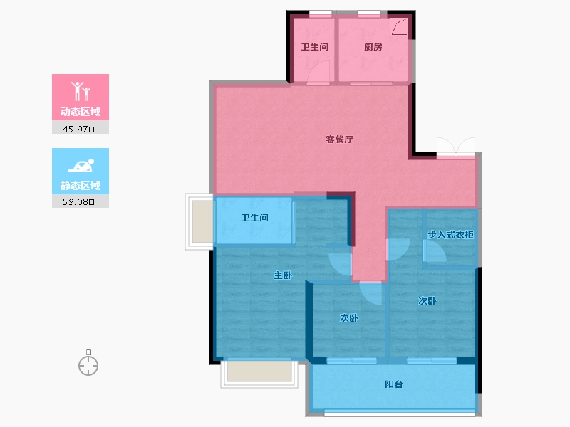 湖北省-荆州市-楚天都市御湖一品-99.00-户型库-动静分区