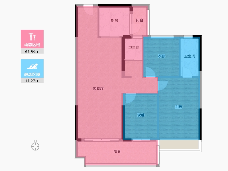 河南省-新乡市-碧桂园-城南之光-97.00-户型库-动静分区