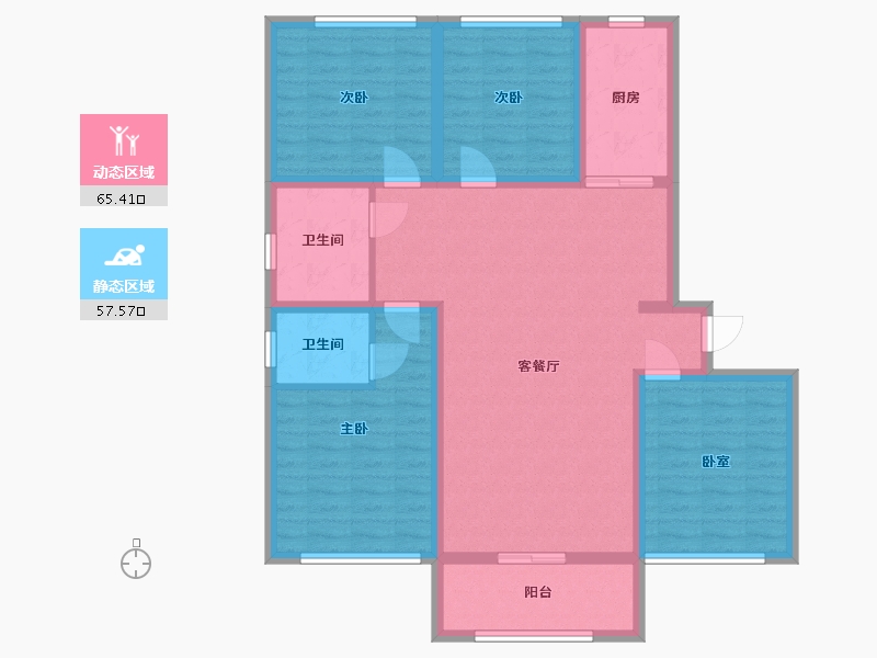 河北省-衡水市-文轩花园-110.00-户型库-动静分区