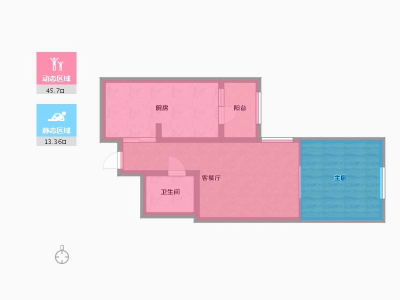 北京-北京市-京通苑-51.96-户型库-动静分区